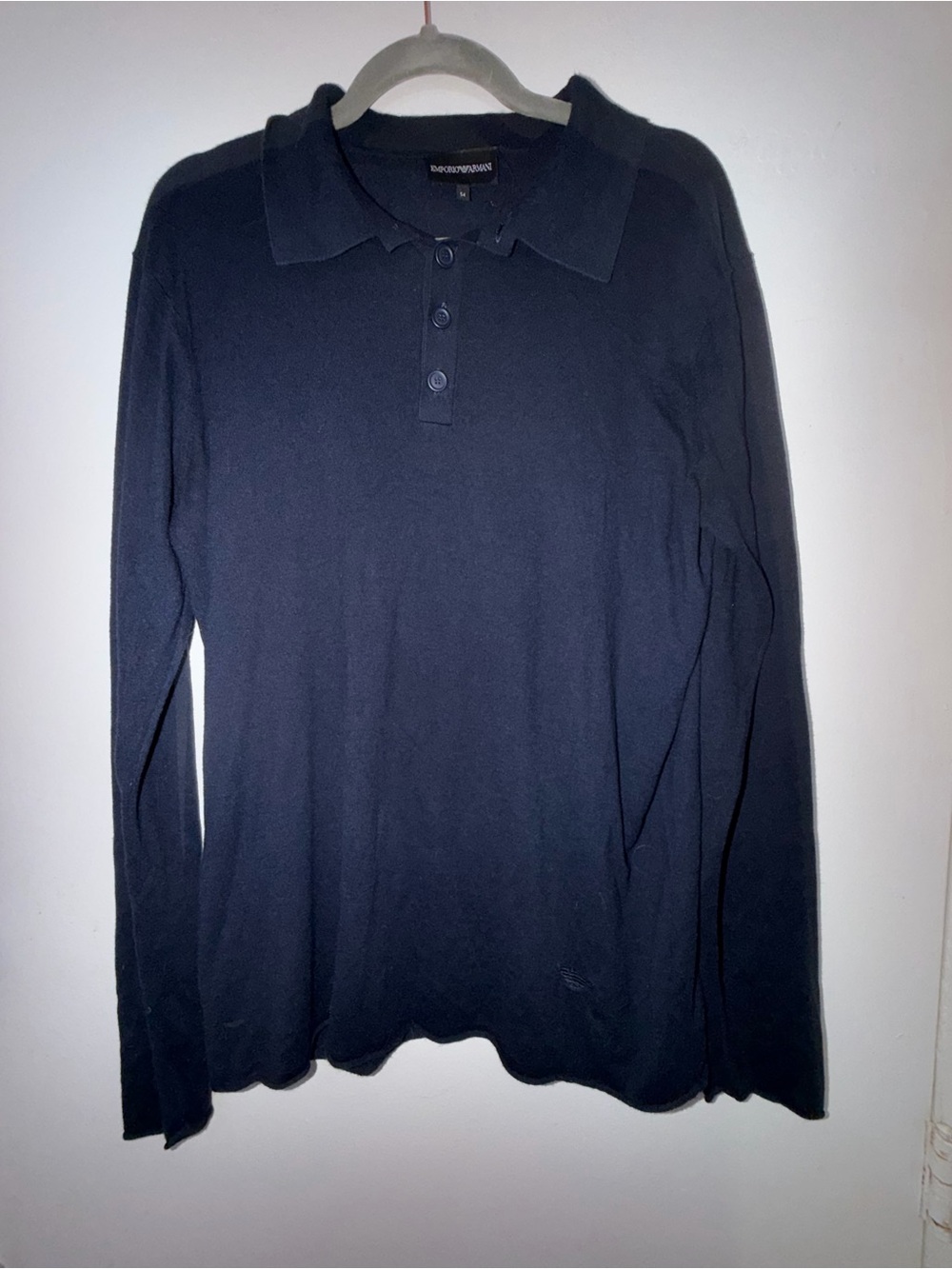 Emporio Armani Men's Long-Sleeve Polo - Dark Navy